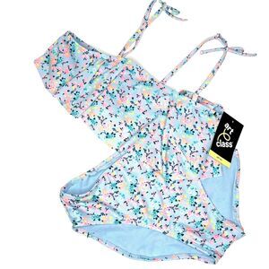 Art Class Girls Dusty Floral Flounce 2 piece Bikini Swim Set Size XL (14/16) NEW